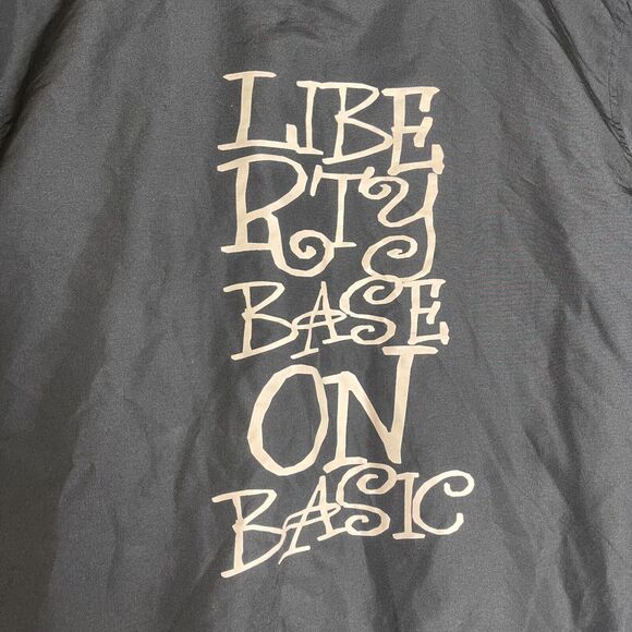 Vintage Liberty Varsity Jacket Mens XL Black Button Front Slim Fit - Picture 10 of 13